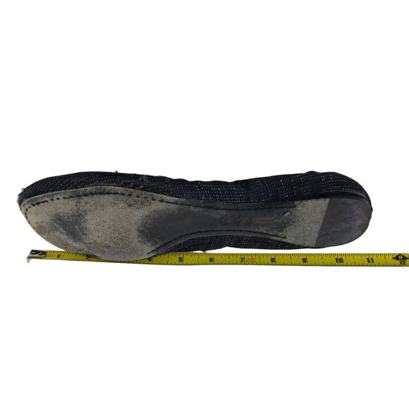 Tory Burch Caroline Arabia Black Elastic Flats 10M, Flaws - Picture 13 of 13